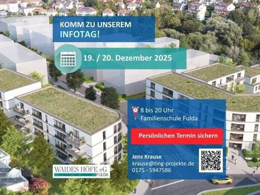 Wohnung zum Kauf - Neubau provisionsfrei 95.000 € 2 Zimmer 62,8 m² 2. Geschoss Fulda 36037