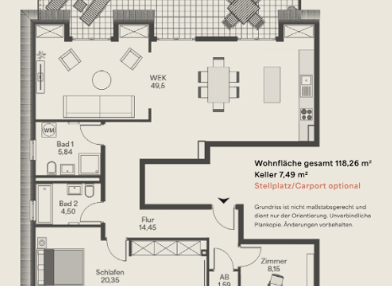 Wohnung zum Kauf provisionsfrei 679.000 € 5 Zimmer 118 m²<br/>Wohnfläche Dachgeschoss, 3.<br/>Geschoss ab sofort<br/>Verfügbarkeit Elmshorn 25336