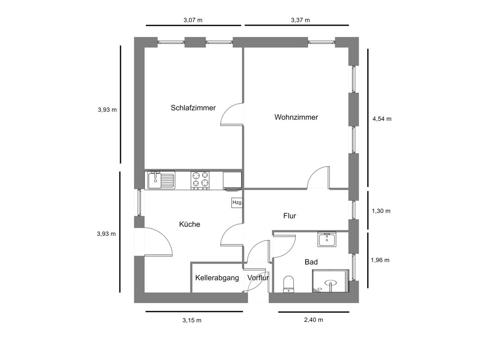 Wohnung zur Miete 600 € 2 Zimmer 50 m²<br/>Wohnfläche 1.<br/>Geschoss Heide Heide 25746