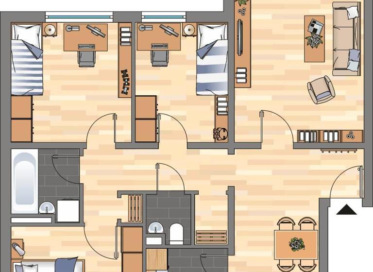 Wohnung zur Miete 767 € 4 Zimmer 87 m² 2. Geschoss frei ab 29.04.2026 Recknitzstraße 2 Weststadt Braunschweig 38120