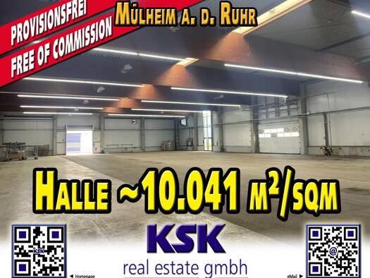 Logistikzentrum zur Miete provisionsfrei 10.041 m² Lagerfläche teilbar von 5.670 m² bis 10.041 m² Speldorf Mülheim an der Ruhr 45478