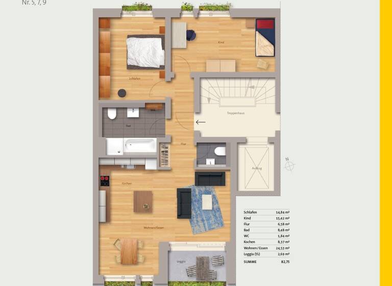 Wohnung zum Kauf provisionsfrei 549.000 € 3 Zimmer 83 m²<br/>Wohnfläche Kuchweg Großreuth b Schweinau Nürnberg 90431
