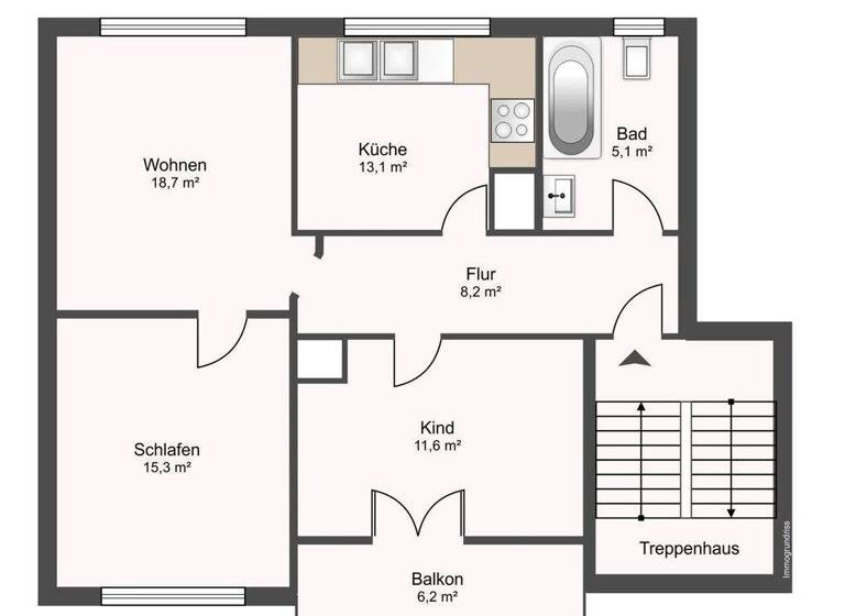 Wohnung zum Kauf 299.000 € 3 Zimmer 75 m² Kornwestheim 70806