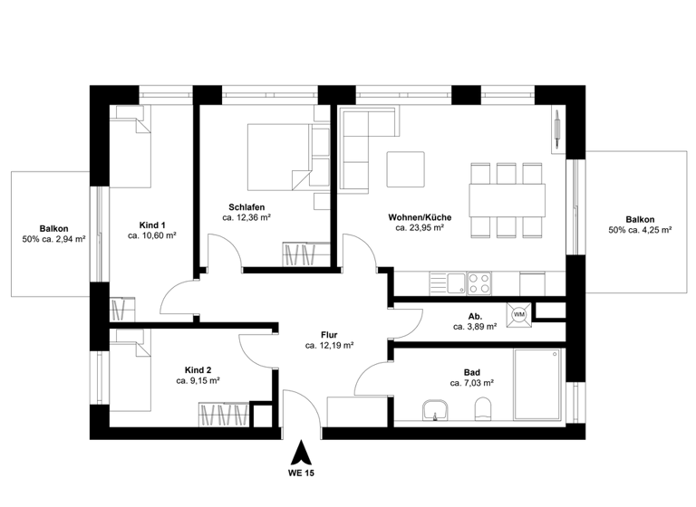 Wohnung zum Kauf - Erstbezug 599.000 € 3,5 Zimmer 86,4 m² 2. Geschoss Heiligenhafen 23774