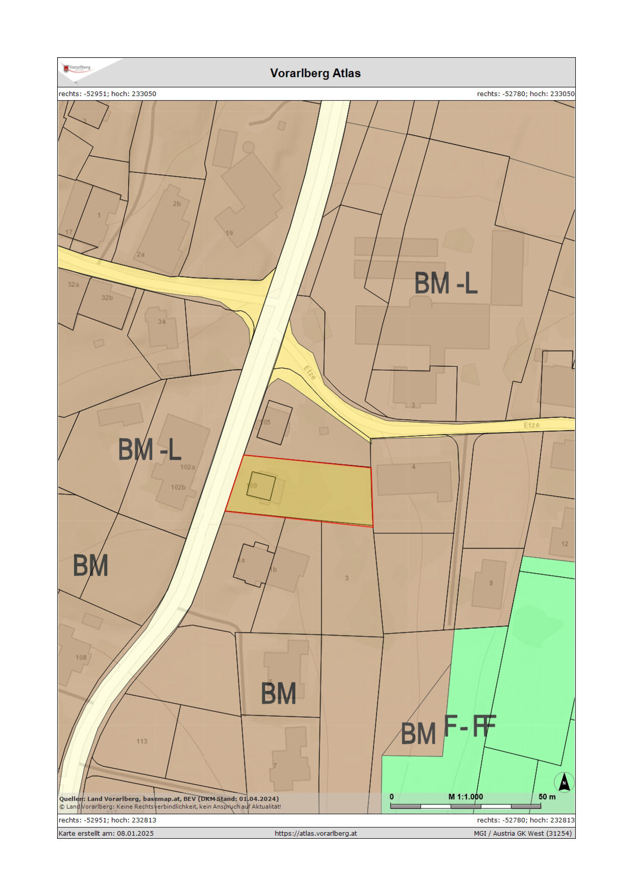 Grundstück zum Kauf 650.000 € 874 m²<br/>Grundstück Römerstraße 109 Göfis 6811