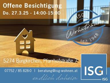 Wohnung zur Miete 443 € 2 Zimmer 54,5 m² Pfarrhofstraße 7 Burgkirchen 5274