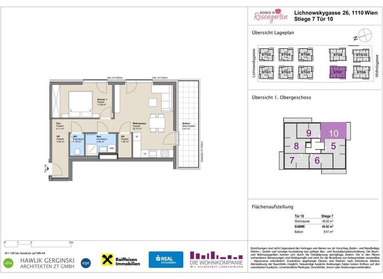 Wohnung zum Kauf - Erstbezug provisionsfrei 249.240 € 2 Zimmer 49,8 m² 1. Geschoss Lichnowskygasse 26 Wien 1110
