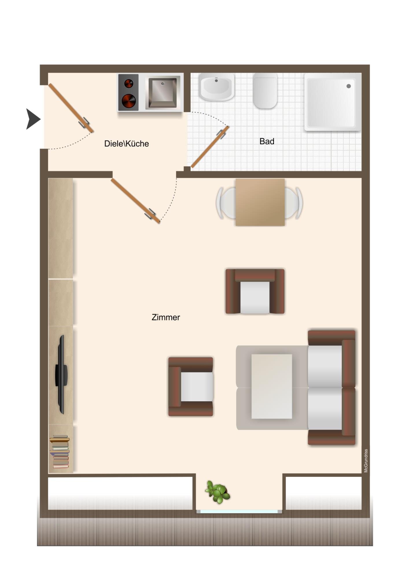 Wohnung zur Miete 395 € 1 Zimmer 18 m²<br/>Wohnfläche 4.<br/>Geschoss ab sofort<br/>Verfügbarkeit Innenstadt Würzburg 97070