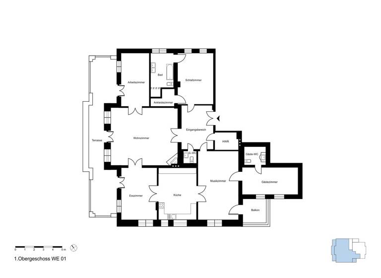 Wohnung zum Kauf 2.100.000 € 6,5 Zimmer 233,3 m² 1. Geschoss Höhmannstraße 9 Grunewald Berlin 14193