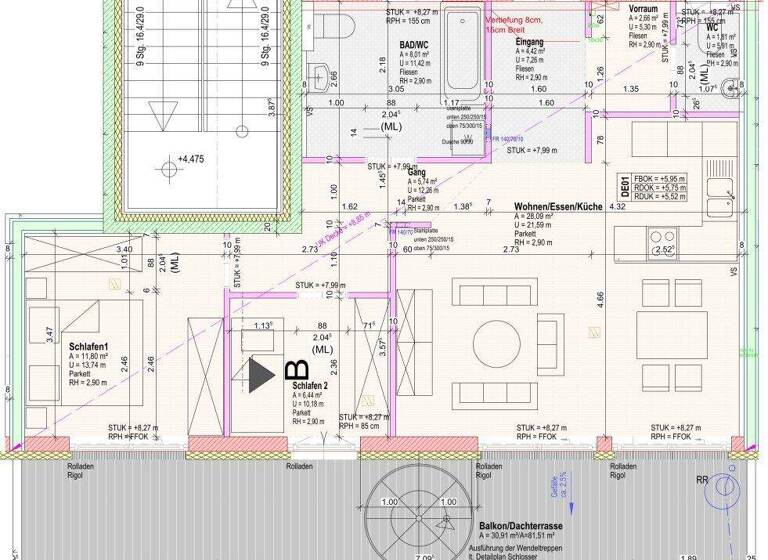 Wohnung zum Kauf 287.000 € 3 Zimmer 69 m² 2. Geschoss Fohnsdorf 8753