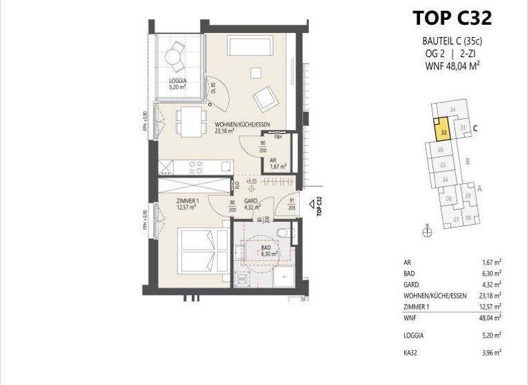 Wohnung zum Kauf - Erstbezug 443.000 € 2 Zimmer 48 m² Schützenstraße 35 Arzl Innsbruck 6020