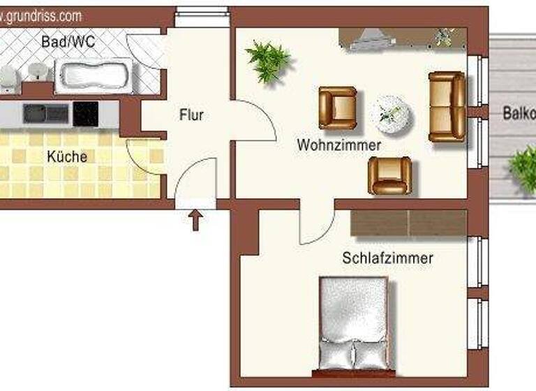 Wohnung zur Miete 311 € 2 Zimmer 46,1 m² 2. Geschoss frei ab 01.05.2026 Berliner Chaussee 12 Lübben Lübben (Spreewald) 15907
