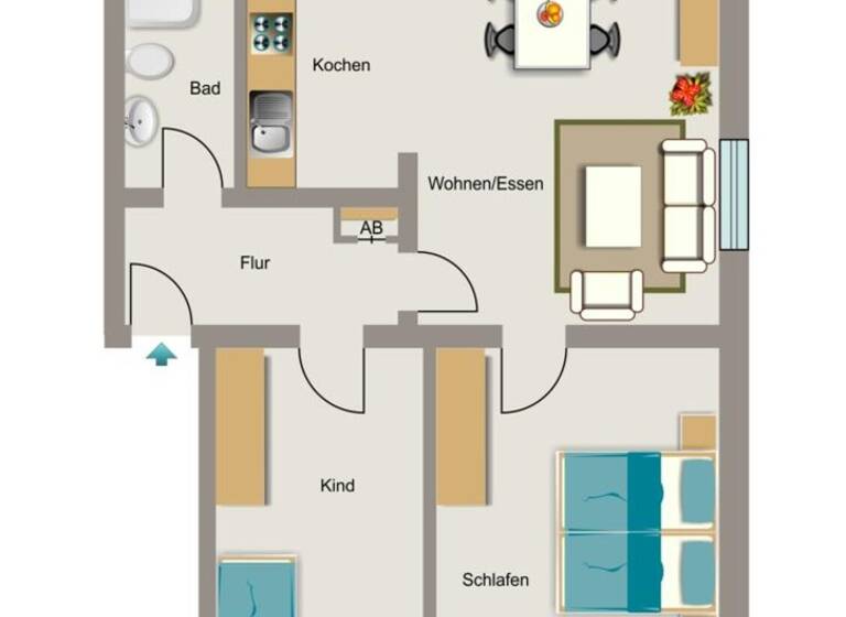 Wohnung zur Miete 455 € 3,5 Zimmer 51,7 m² 1. Geschoss An der Vogelscher 21 Alstedde Lünen 44534