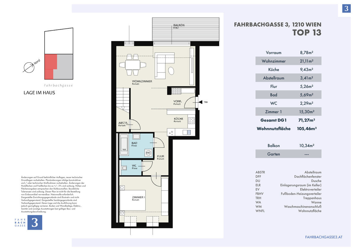 Wohnung zum Kauf 699.000 € 4 Zimmer 105,5 m²<br/>Wohnfläche 4.<br/>Geschoss Fahrbachgasse 3 Wien 1210