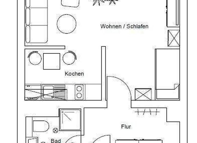 Studio zur Miete 195 € 1 Zimmer 32,5 m² 2. Geschoss frei ab sofort Fischergasse 6 Glauchau 08371