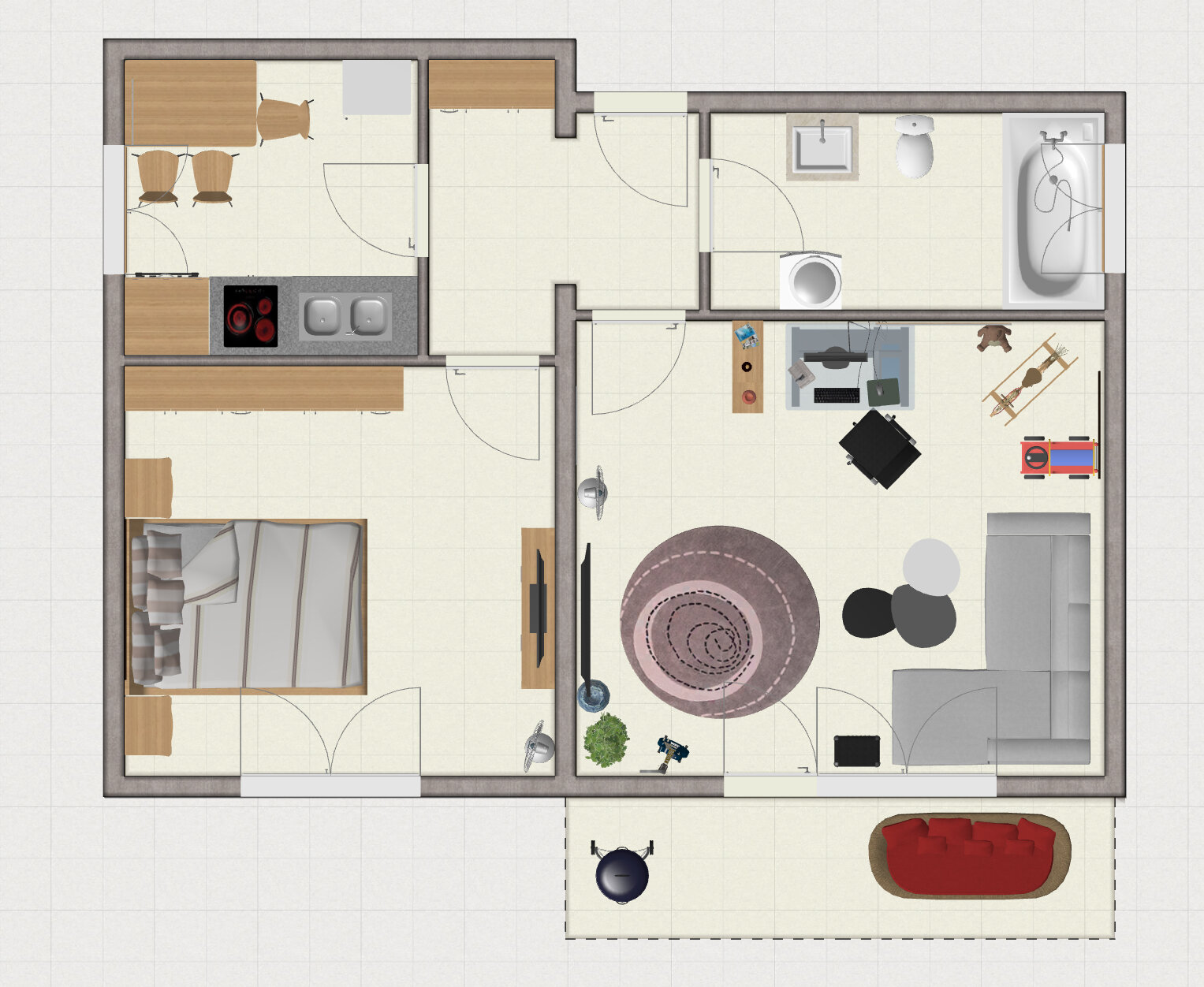 Wohnung zur Miete 850 € 2 Zimmer 61 m²<br/>Wohnfläche 3.<br/>Geschoss ab sofort<br/>Verfügbarkeit Beethovenschule 33 Singen (Hohentwiel) 78224