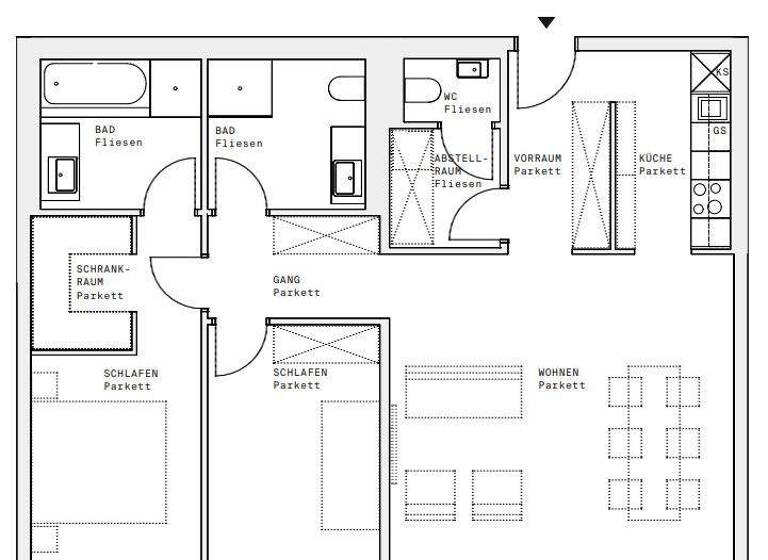 Wohnung zur Miete - Erstbezug 1.790 € 3 Zimmer 91,9 m² 14. Geschoss Wien 1220
