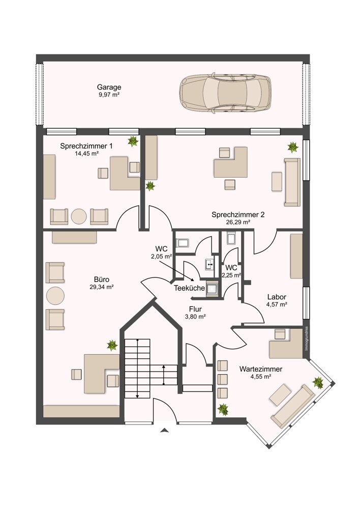 Praxis zum Kauf 229.000 € 5 Zimmer 108 m²<br/>Bürofläche Mühlheim Mühlheim 63165