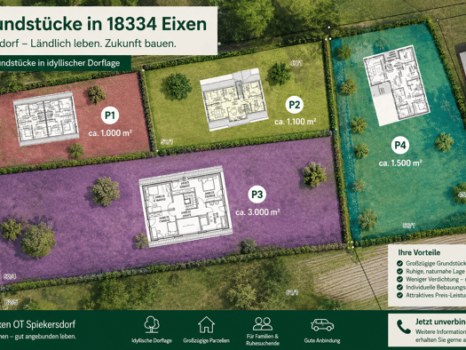 Grundstück zum Kauf provisionsfrei 40.000 € 1.000 m² Grundstück frei ab sofort Hauptstr. Spiekersdorf Eixen 18334
