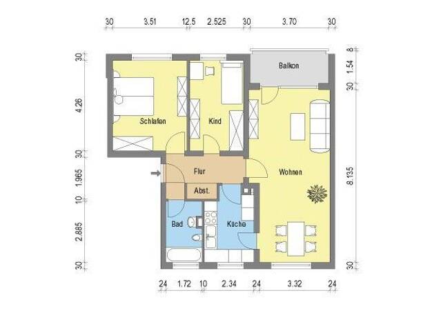 Wohnung zur Miete 898 € 3 Zimmer 73,1 m² frei ab 28.08.2026 Wächtersbacher Str. 13 Fechenheim Frankfurt am Main 60386