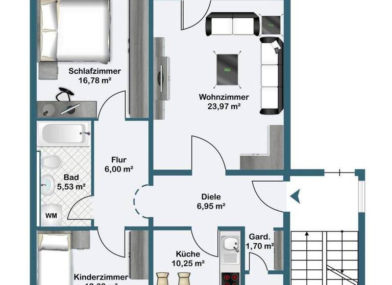 Wohnung zum Kauf 199.000 € 3 Zimmer 90 m² Niederwerrn 97464