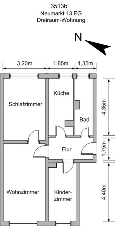 Wohnung zur Miete 297 € 3 Zimmer 60,7 m²<br/>Wohnfläche 1.<br/>Geschoss Neumarkt 13 Lichtenstein Lichtenstein (Sachsen) 09350