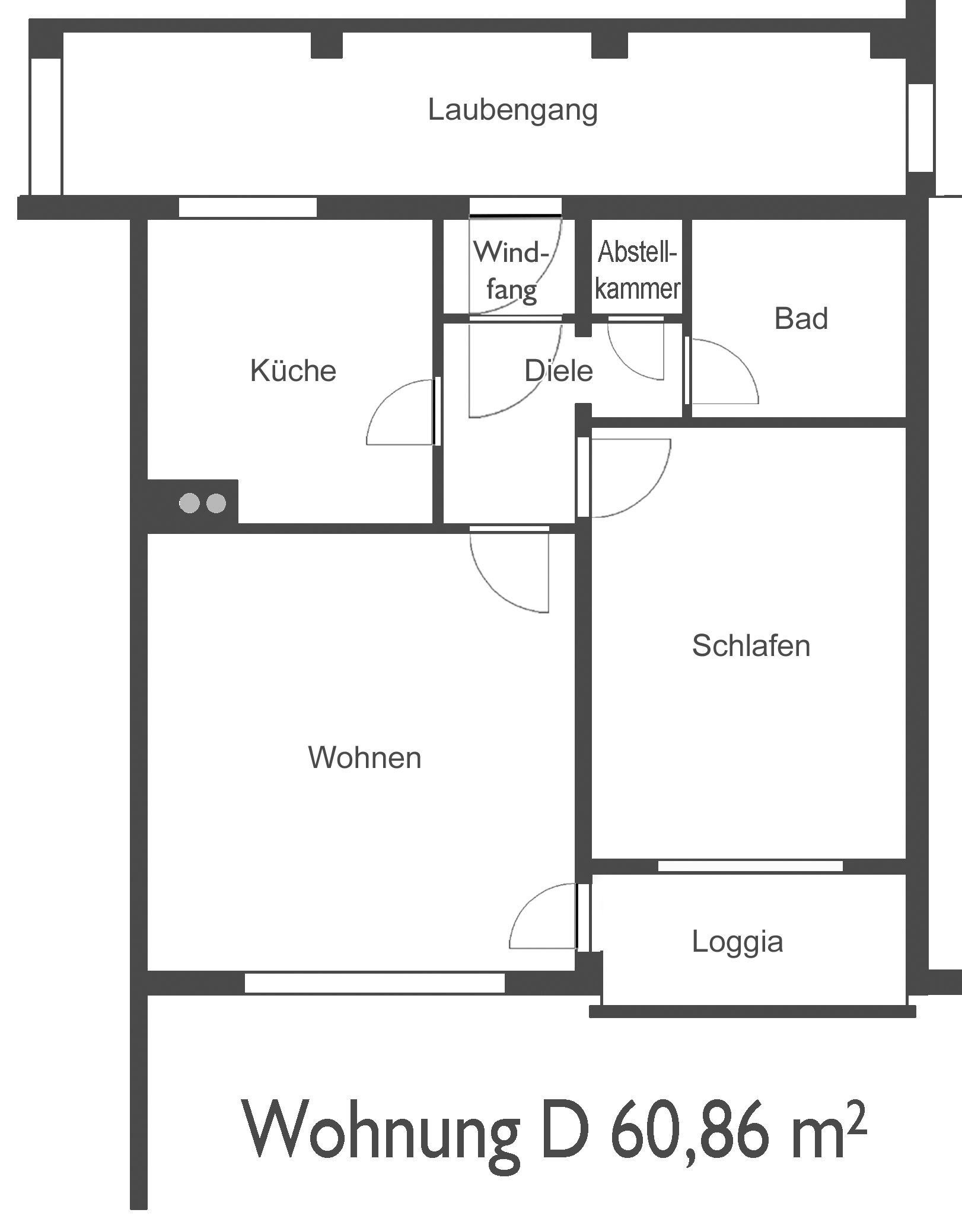 Wohnung zur Miete 460 € 2 Zimmer 60,9 m²<br/>Wohnfläche 6.<br/>Geschoss Rahm Duisburg 47269