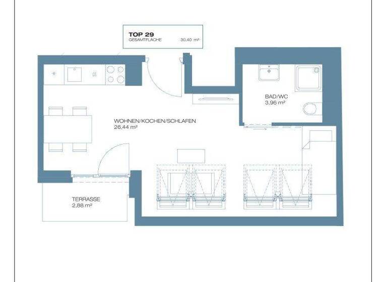 Studio zum Kauf provisionsfrei 286.800 € 1 Zimmer 30,4 m² 5. Geschoss Ruthnergasse Wien 1210