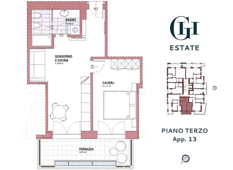 Wohnung zum Kauf - Erstbezug 265.000 € 2 Zimmer 54 m² 3. Geschoss frei ab sofort Via Monte Grappa 2/4/6 Rovereto 38068