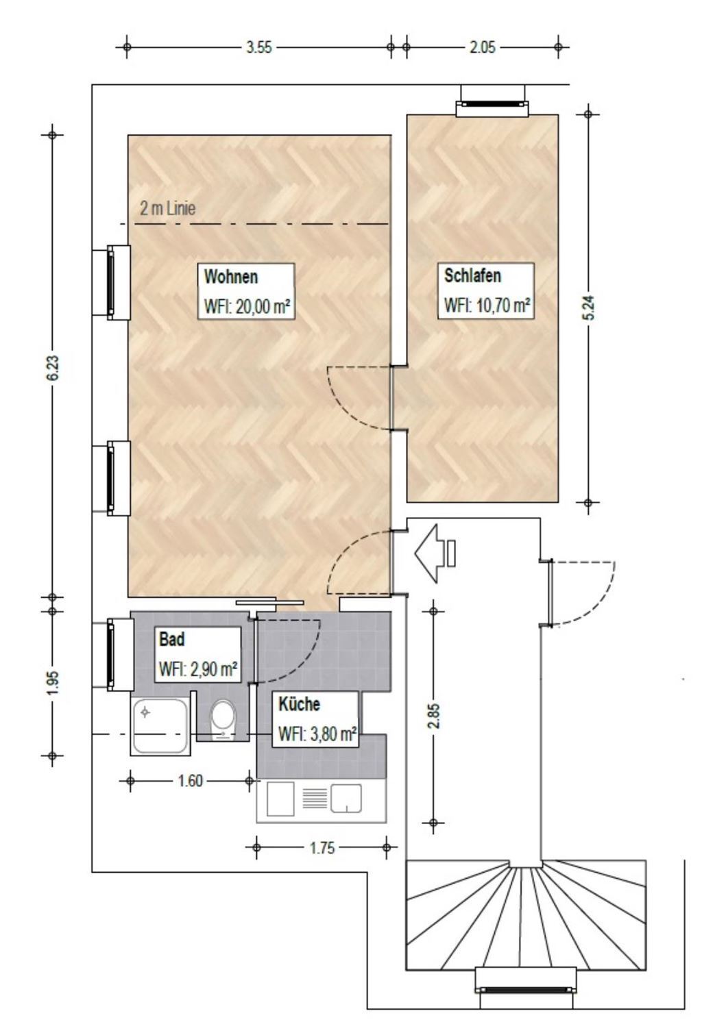 Wohnung zur Miete 220 € 2 Zimmer 38,2 m²<br/>Wohnfläche 2.<br/>Geschoss ab sofort<br/>Verfügbarkeit Altchemnitzer 62 Altchemnitz 410 Chemnitz 09120