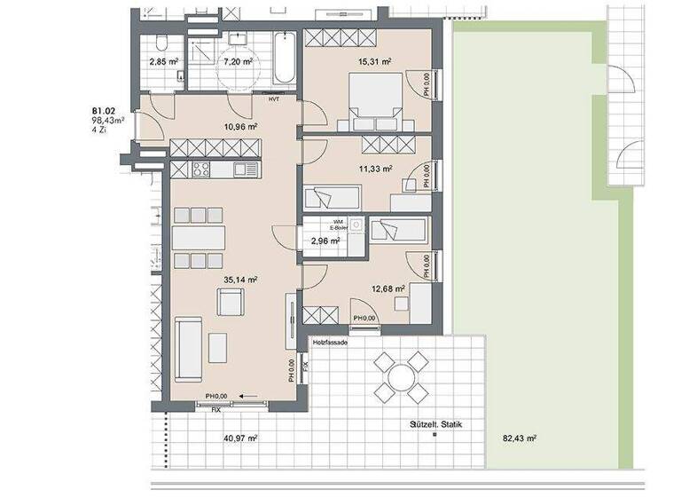 Terrassenwohnung zum Kauf - Erstbezug provisionsfrei 645.950 € 4 Zimmer 98,4 m² 1. Geschoss Dorfstraße 73 Aschau, Zillertal 6274