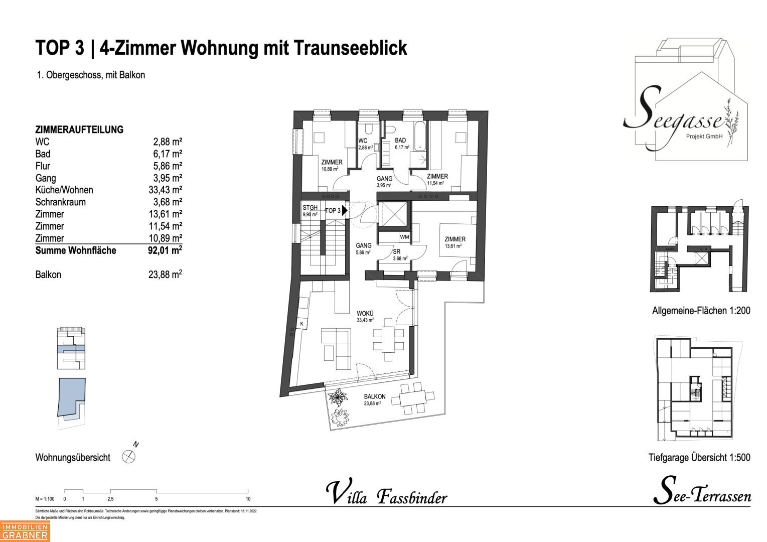 Wohnung zum Kauf 849.000 € 4 Zimmer 92 m²<br/>Wohnfläche 2.<br/>Geschoss Gmunden 4810