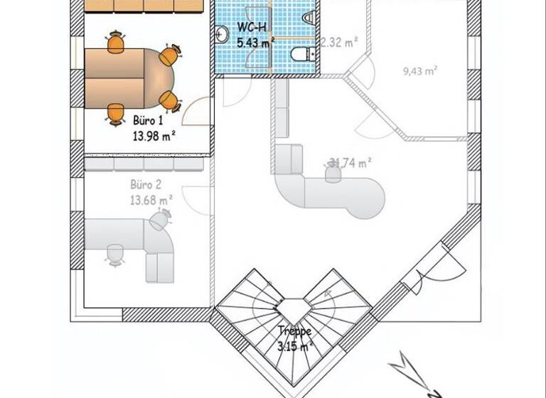Büro zur Miete provisionsfrei 390 € 1 Zimmer 14 m² Bürofläche Karl-Sollich-Str. 3 Loddin 17459