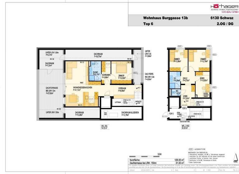 Penthouse zum Kauf provisionsfrei 1.026.718 € 5 Zimmer 127 m² 3. Geschoss Burggasse 13 Schwaz 6130