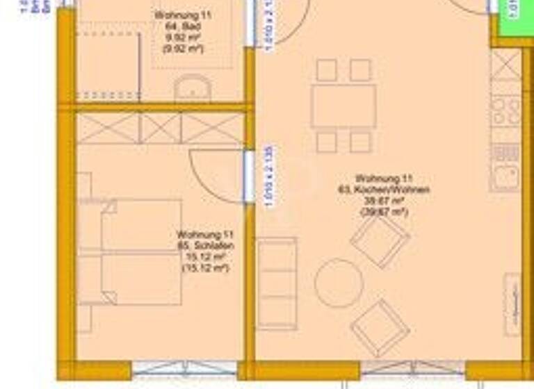 Wohnung zum Kauf provisionsfrei 259.700 € 2 Zimmer 66,6 m² Oberdachstetten 91617