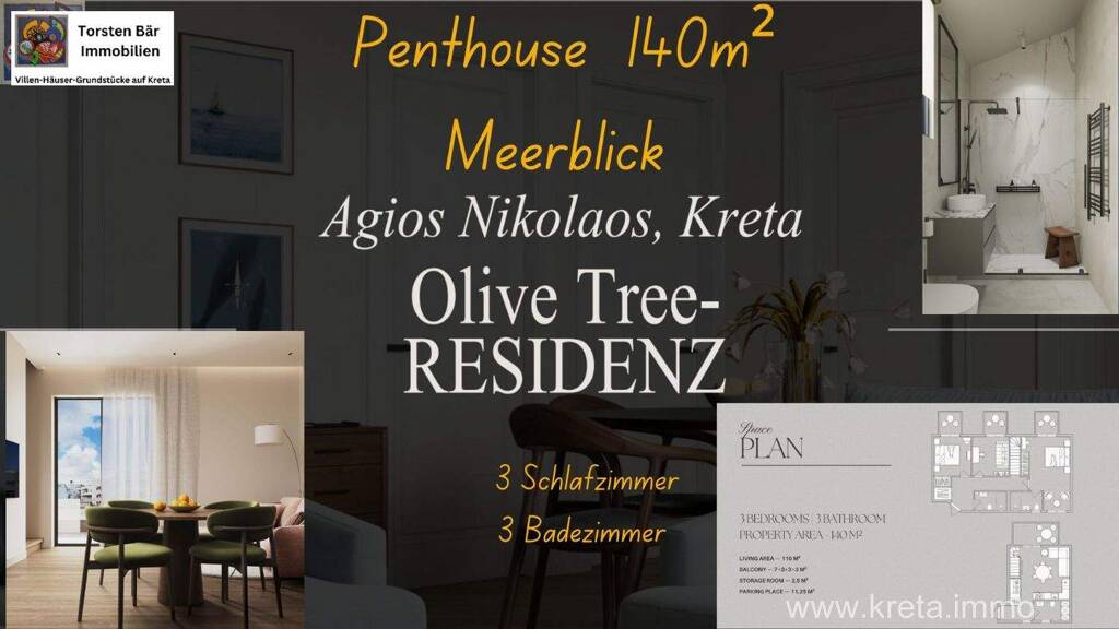 Penthouse zum Kauf 525.000 € 4 Zimmer 110 m² 1. Geschoss Agios Nikolaos 721 00