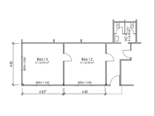 Büro zur Miete provisionsfrei 520 € 55,8 m² Bürofläche Brühl Freiburg im Breisgau 79110