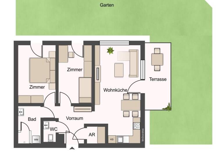Wohnung zum Kauf - Erstbezug 340.000 € 3 Zimmer 65 m² EG Gerasdorf bei Wien 2201