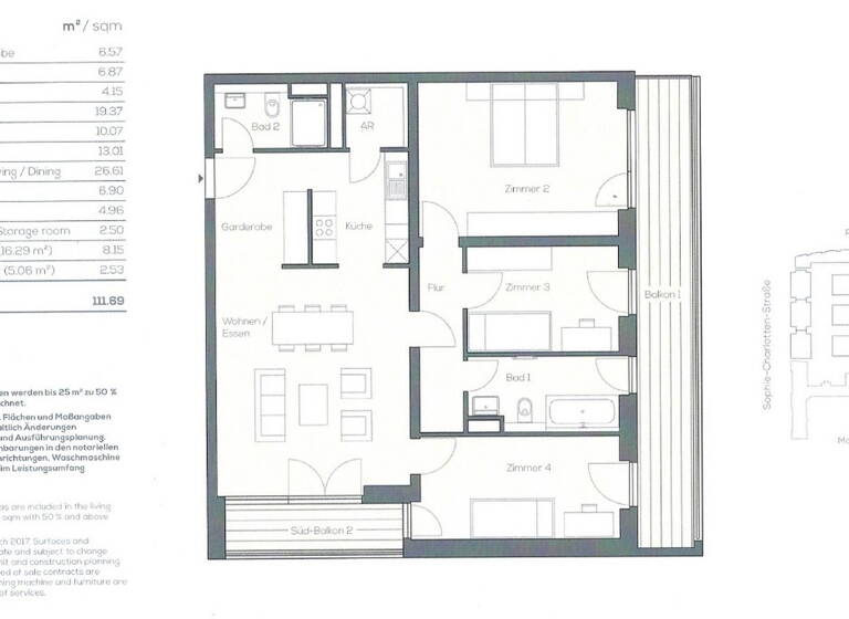 Wohnung zur Miete 2.400 € 4 Zimmer 111,7 m²<br/>Wohnfläche EG<br/>Geschoss Charlottenburg Berlin 14059
