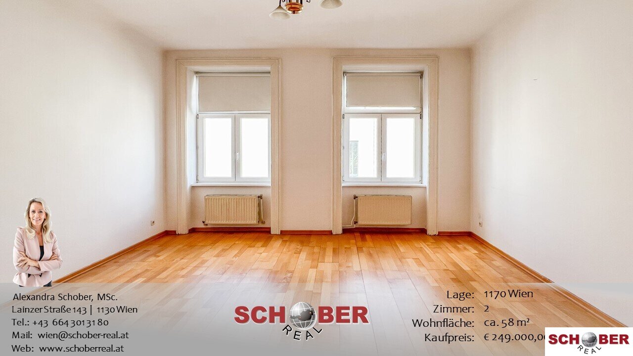 Wohnung zum Kauf 249.000 € 2 Zimmer 58,2 m²<br/>Wohnfläche 2.<br/>Geschoss Wien 1170