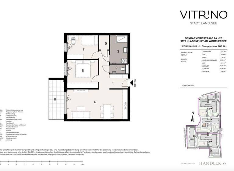 Wohnung zur Miete - Erstbezug 1.083 € 3 Zimmer 72,1 m² St. Peter Klagenfurt,13.Bez.:Viktring 9020
