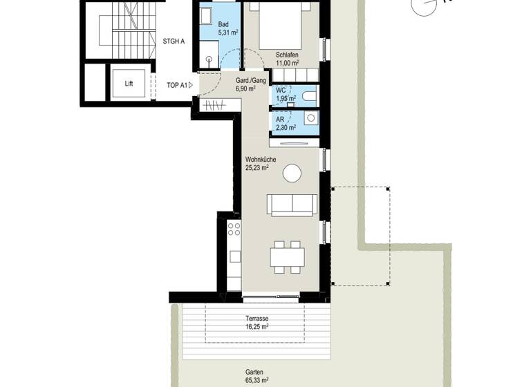 Wohnung zum Kauf - Erstbezug 389.000 € 2 Zimmer 52,7 m² Bregenzerweg 4 Klaus 6833