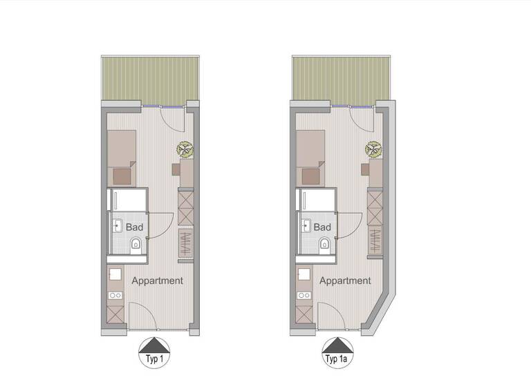 Studio zur Miete - Erstbezug 541 € 1 Zimmer 29,8 m² 1. Geschoss Straubing 94315