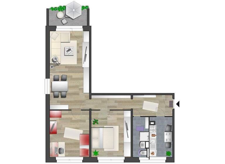 Wohnung zur Miete 419 € 3 Zimmer 69,9 m² 6. Geschoss frei ab 01.03.2026 Altendorfer Str. 52 Altendorf Chemnitz 09113