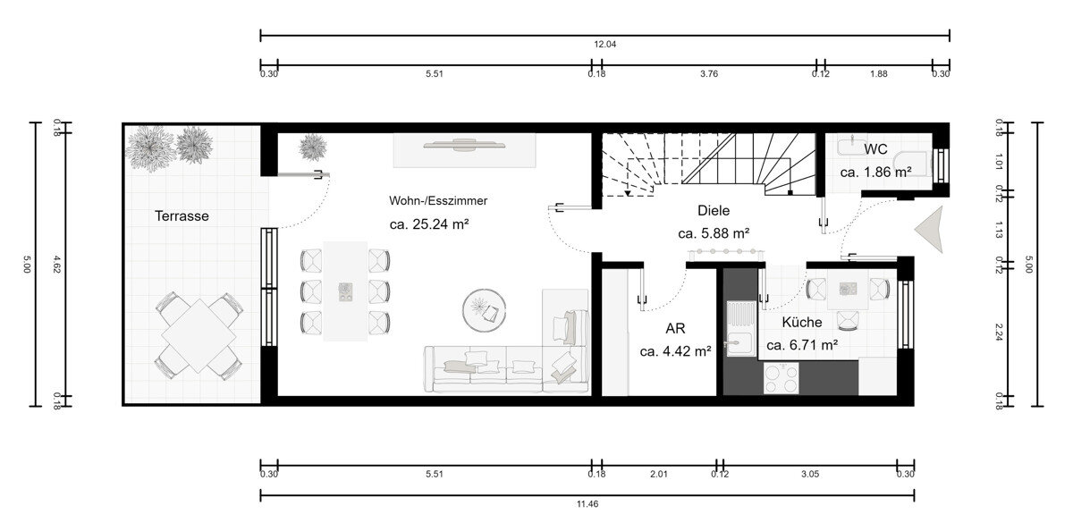 Reihenmittelhaus zum Kauf 269.000 € 4 Zimmer 110 m²<br/>Wohnfläche 221,6 m²<br/>Grundstück ab sofort<br/>Verfügbarkeit Dwoberg - Ströhen - Bezirk 7 Delmenhorst 27753