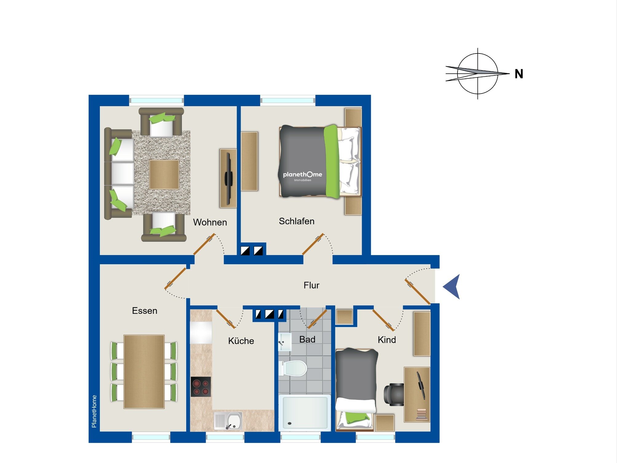 Wohnung zum Kauf 348.000 € 4 Zimmer 71 m²<br/>Wohnfläche 3.<br/>Geschoss Innerer Osten Regensburg 93055