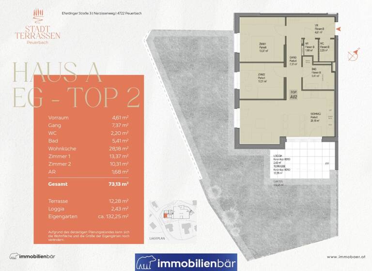 Wohnung zum Kauf - Erstbezug 395.469 € 3 Zimmer 73,1 m² EG Peuerbach 4722