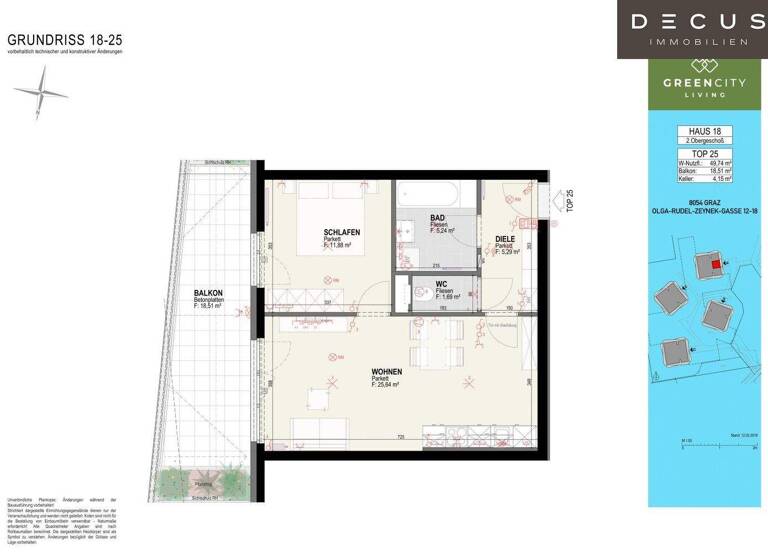 Wohnung zur Miete 551 € 2 Zimmer 2. Geschoss Straßgang Graz 8054