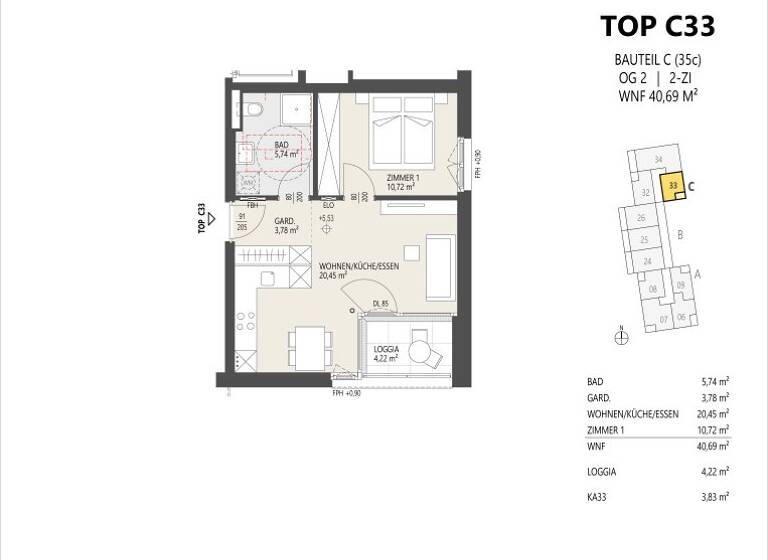 Wohnung zum Kauf - Erstbezug 329.000 € 2 Zimmer 40,7 m² Schützenstraße 35 Arzl Innsbruck 6020