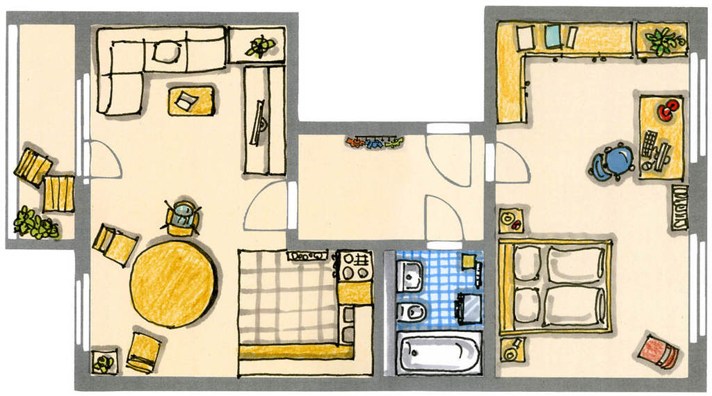 Wohnung zur Miete 282 € 2 Zimmer 48,1 m²<br/>Wohnfläche EG<br/>Geschoss Fürstenstr. 218 Yorckgebiet 232 Chemnitz 09130